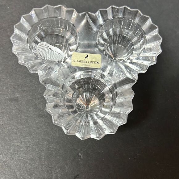 Killarney Crystal Votive Tea Candle Holder Ireland New in Box - Picture 3 of 11